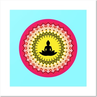 Buddha - A Peaceful Soul Mandala Print Design GC-092-12 Posters and Art